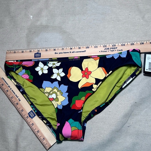 Kate Spade Navy and Green Floral Bikini Large Halter Top High Cut Bottom New - Picture 6 of 10